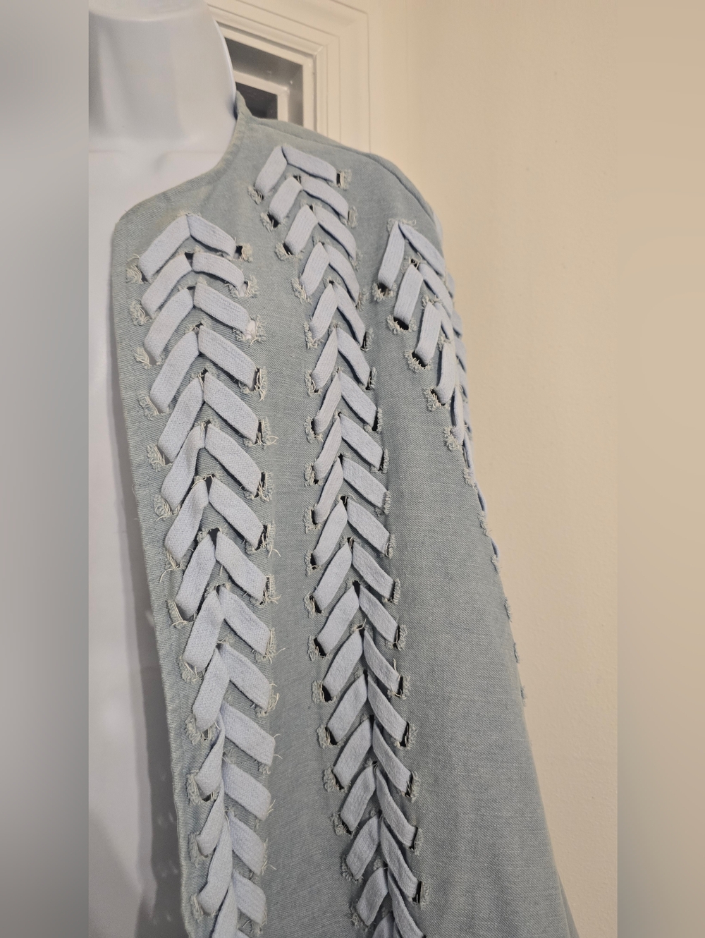 Akira Label Phantogram Denim Poncho with Laces OS Sold out online - Picture 13 of 15